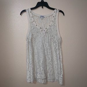 🌟🍂 Express Cream Lace Tank Top